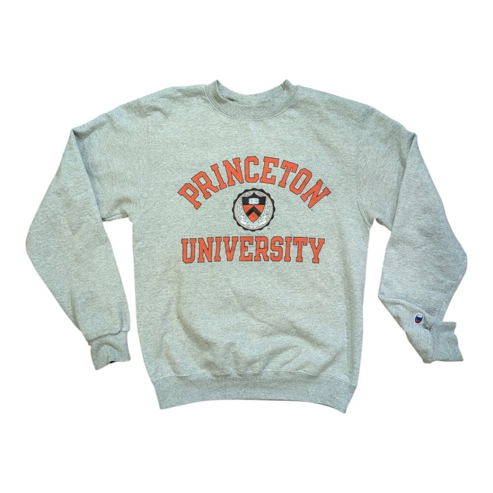 Princeton University Tigers Sweatshirt Mens Sz S Gray Champion Crest Logo